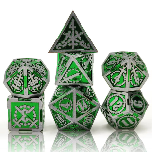 Metal Blades Dice Set - Light Nickel Green