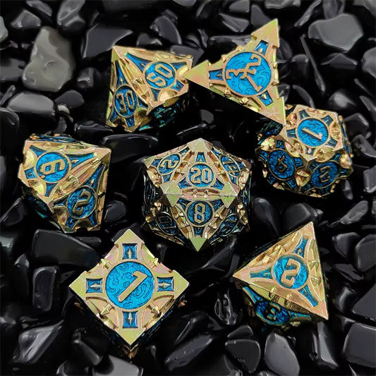Steel Quiver Metal Dice Set - Colorful Blue