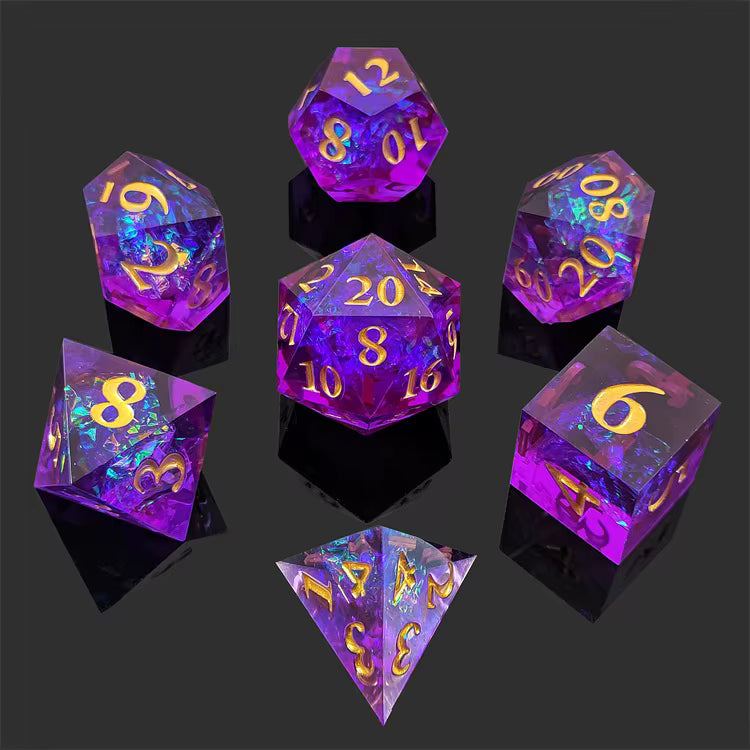 Sharp Magic Crystals Dice Set- Purple