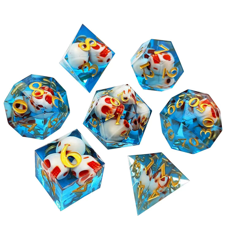 Sharp Magic Crystals Dice Set - Blue Skulls