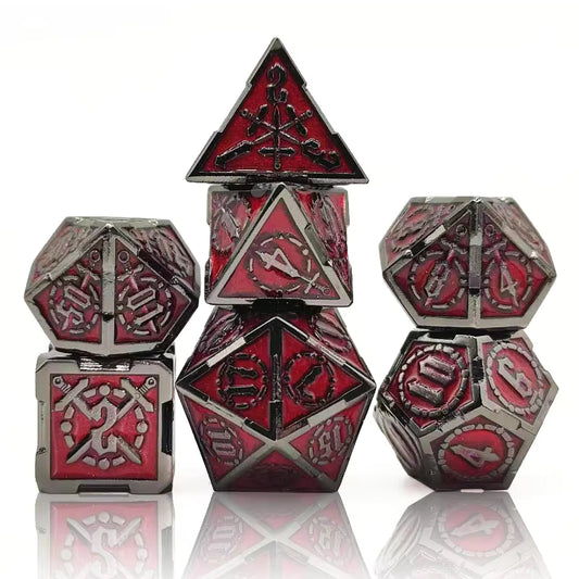 Metal Blades Dice Set - Dark Red