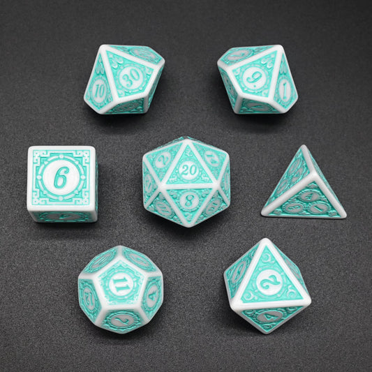 Exquisite Acrylic Dice Set - Turquoise