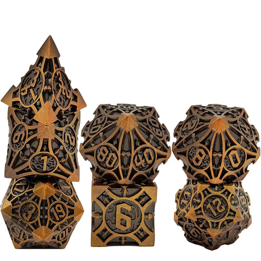 Steel Quiver Metal Dice Set - Antique Gold