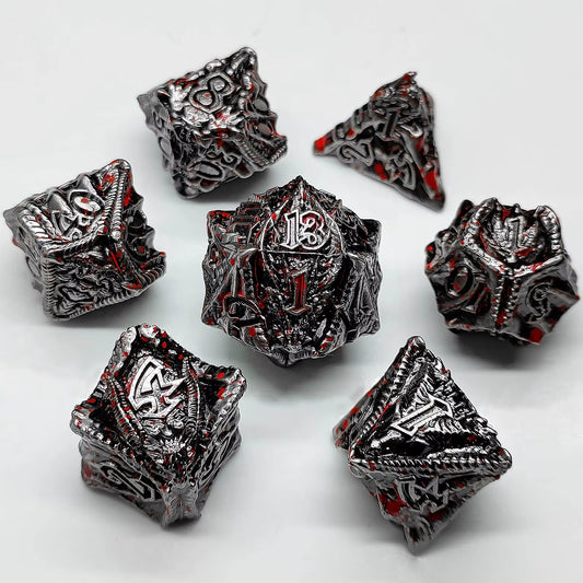 Iron Drake Metal Dice Set - Blood