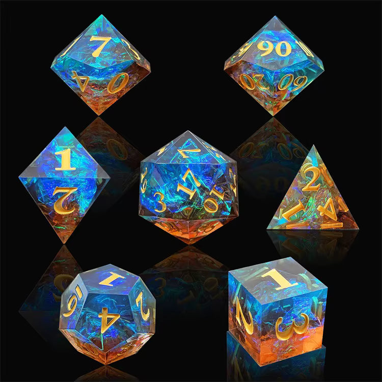 Sharp Magic Crystals Dice Set - Brown & Blue