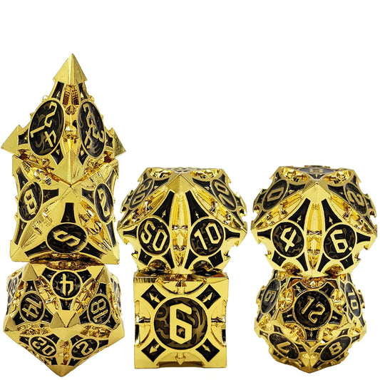 Steel Quiver Metal Dice Set - Gold & Black