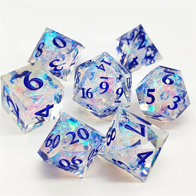 Sharp Magic Crystals Dice Set - Transparent Blue