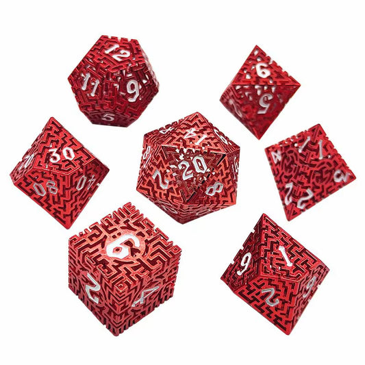 Hollow Maze Dice Set - Red