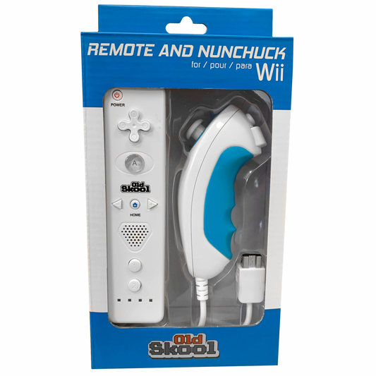 Old Skool White Remote and Nunhcuck Bundle - for Wii & Wii U