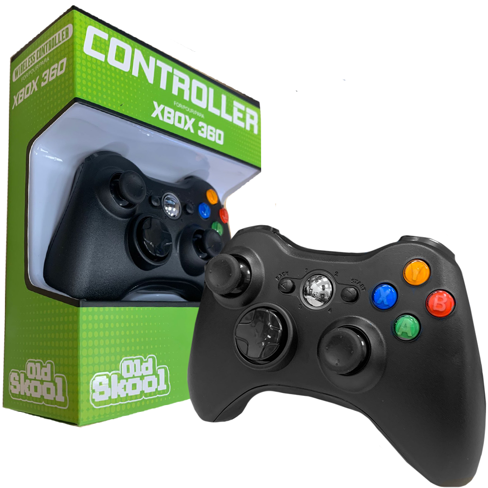 Old Skool Black Wireless Controller - For Xbox 360