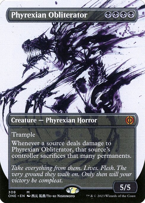 Phyrexian Obliterator (308) - BORDERLESS - Foil Lightly Played / one