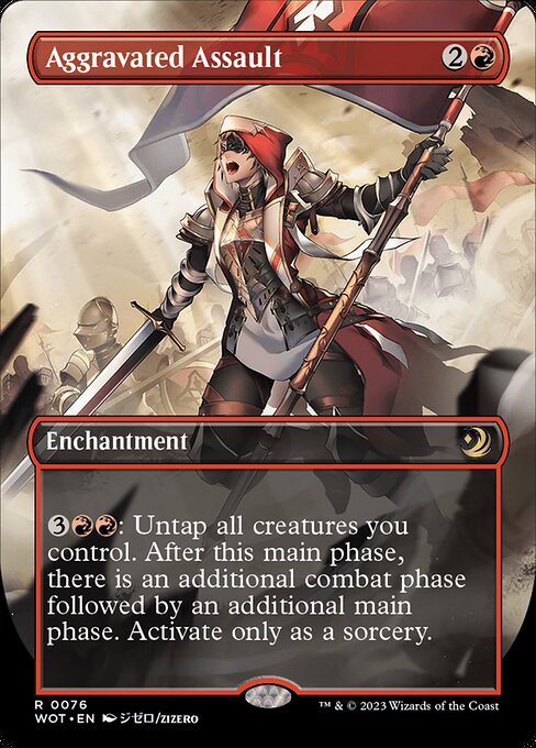 Aggravated Assault (76) - BORDERLESS - FULL ART - Lightly Played / woe