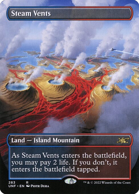 Steam Vents (283) - BORDERLESS - FULL ART - Foil Lightly Played / unf