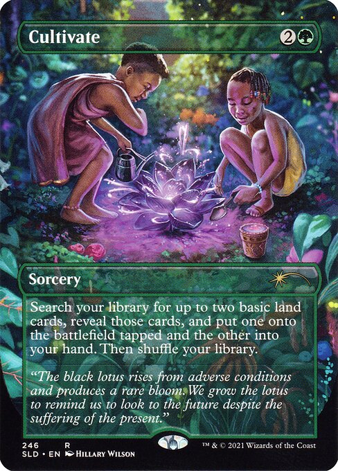 Cultivate (246) - BORDERLESS - FULL ART - Foil Lightly Played / sld