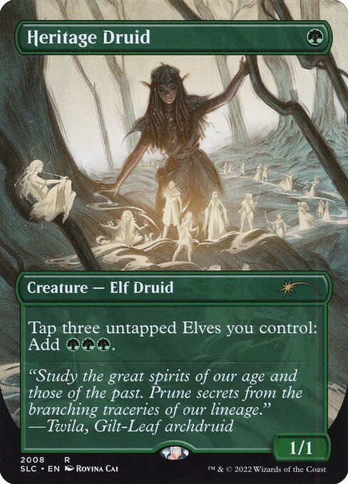 Heritage Druid (2008) - BORDERLESS - FULL ART - Heavily Played / sld