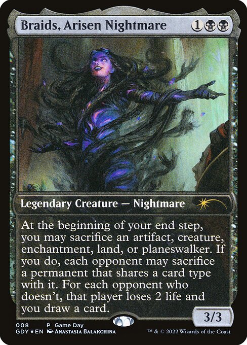 Braids, Arisen Nightmare (8) - FULL ART - Foil Lightly Played / gdy