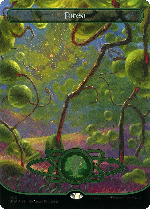 Forest (490) - FULL ART - Foil Lightly Played / unf