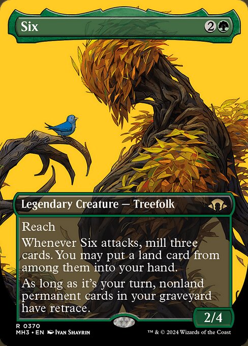 Six (370) - BORDERLESS - Foil Lightly Played / mh3