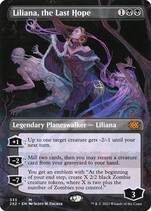 Liliana, the Last Hope (333) - BORDERLESS - Foil Lightly Played / 2x2