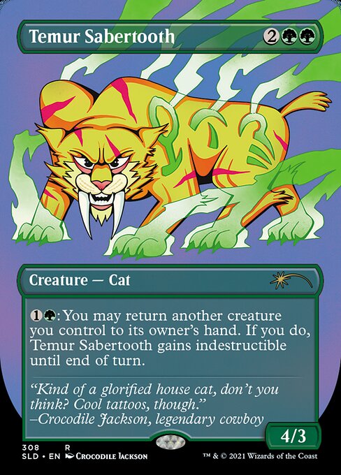 Temur Sabertooth (308) - BORDERLESS - FULL ART - Lightly Played / sld