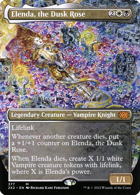 Elenda, the Dusk Rose (377) - BORDERLESS - Foil Lightly Played / 2x2