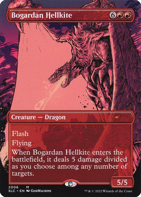 Bogardan Hellkite (2006) - BORDERLESS - FULL ART - Foil Lightly Played / sld