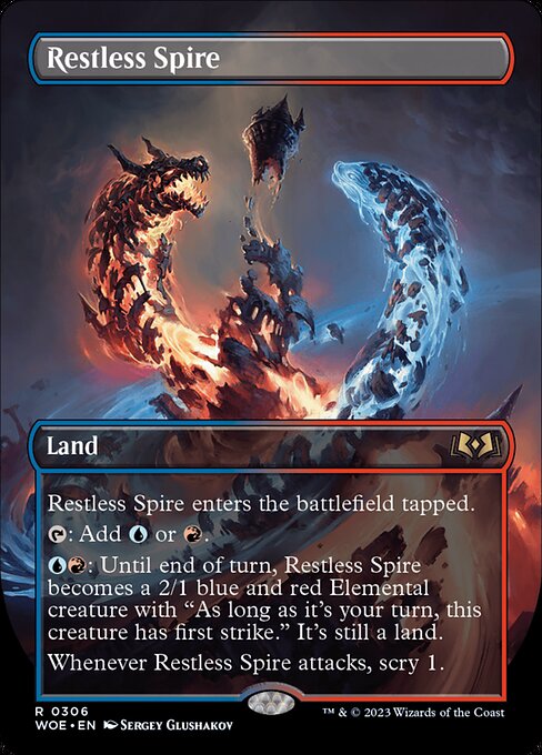 Restless Spire (306) - BORDERLESS - FULL ART - Lightly Played / woe