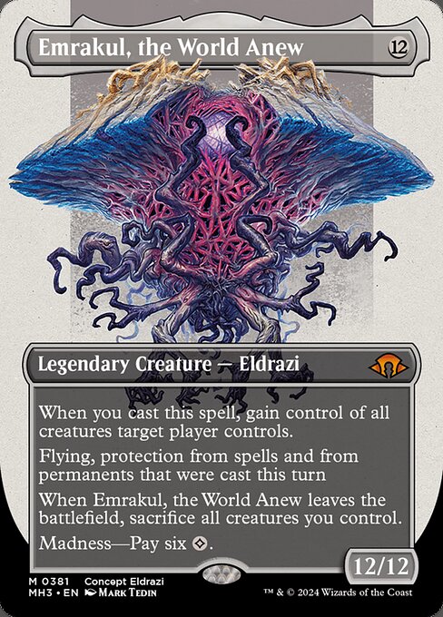 Emrakul, the World Anew (381) - BORDERLESS - FULL ART - Lightly Played / mh3