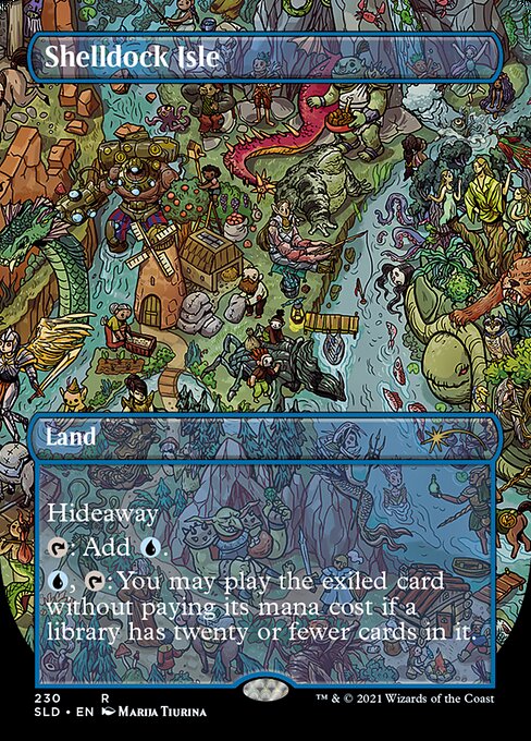 Shelldock Isle (230) - BORDERLESS - FULL ART - Foil Lightly Played / sld