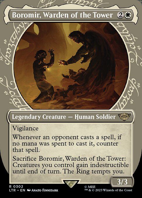 Boromir, Warden of the Tower (302) - BORDERLESS - Lightly Played / ltr