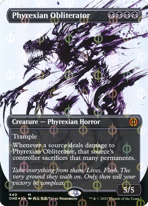 Phyrexian Obliterator (440) - BORDERLESS - Foil Lightly Played / one