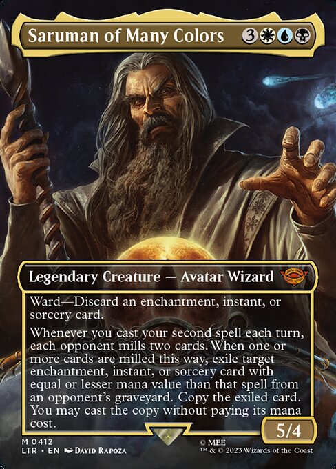 Saruman of Many Colors (412) - BORDERLESS - Lightly Played / ltr