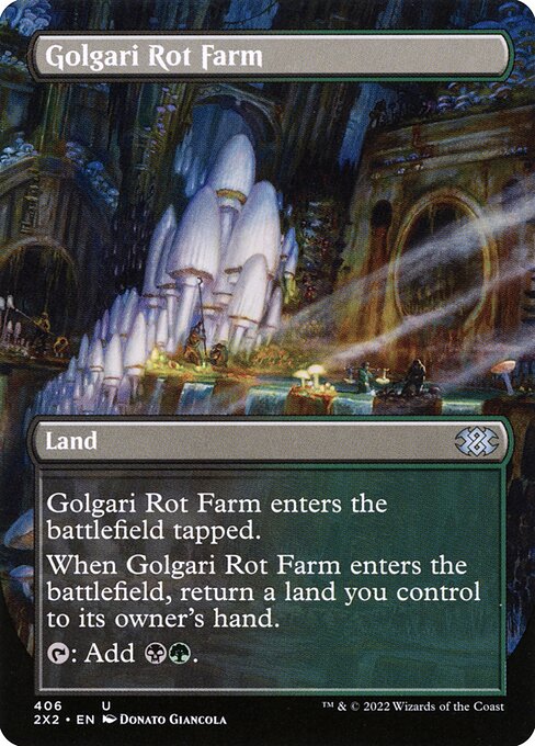 Golgari Rot Farm (406) - BORDERLESS - Foil Lightly Played / 2x2