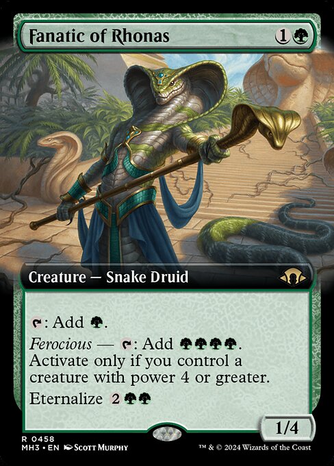 Fanatic of Rhonas (458) - EXTENDED ART - Foil Lightly Played / mh3